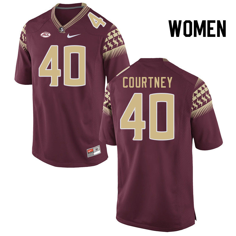 Women #40 Brian Courtney Florida State Seminoles College Football Jerseys Stitched Sale-Garnet